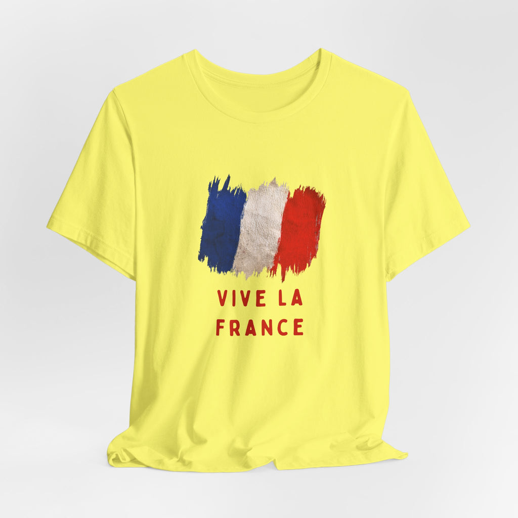 Vive La France T‑Shirt — French Flag Brushstroke Tee