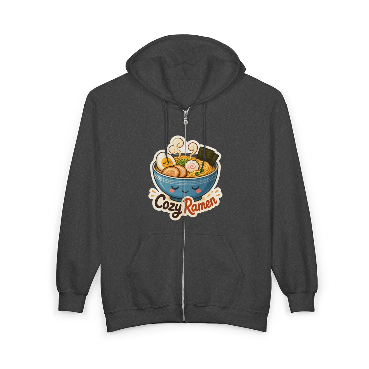 Cozy Ramen Graphic Zip-Up Hoodie – Unisex