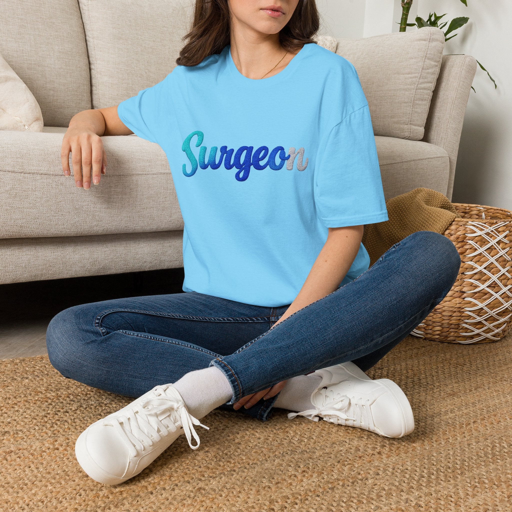 Surgeon Script T-Shirt — Blue Gradient Medical Pride Tee