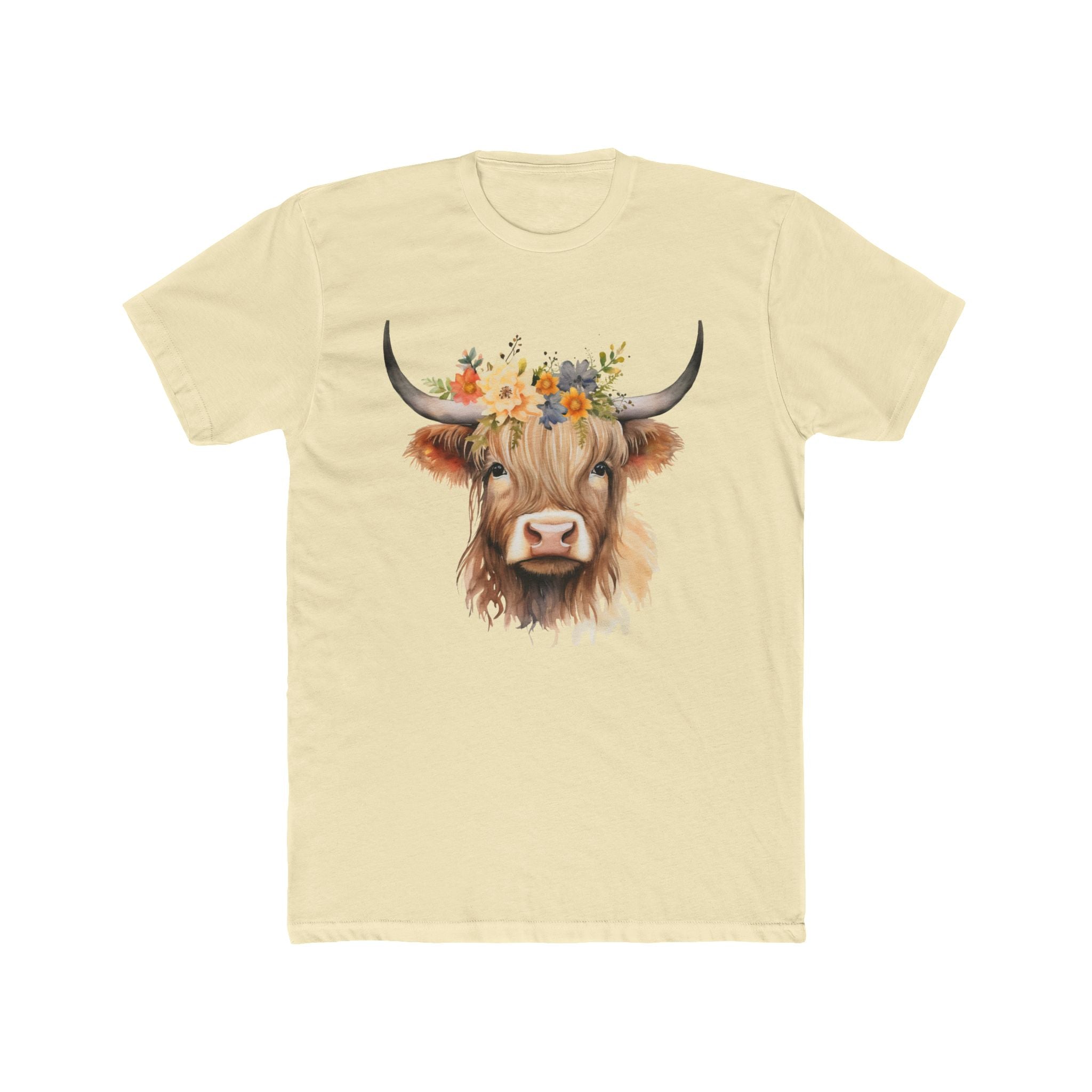 Fearlesss Highland Cow - Watercolor Floral Art