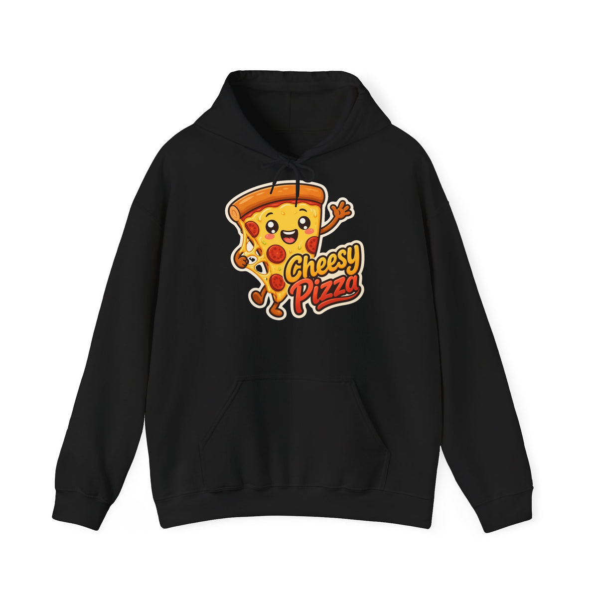 Cheesy Pizza Graphic Pullover Hoodie – Unisex
