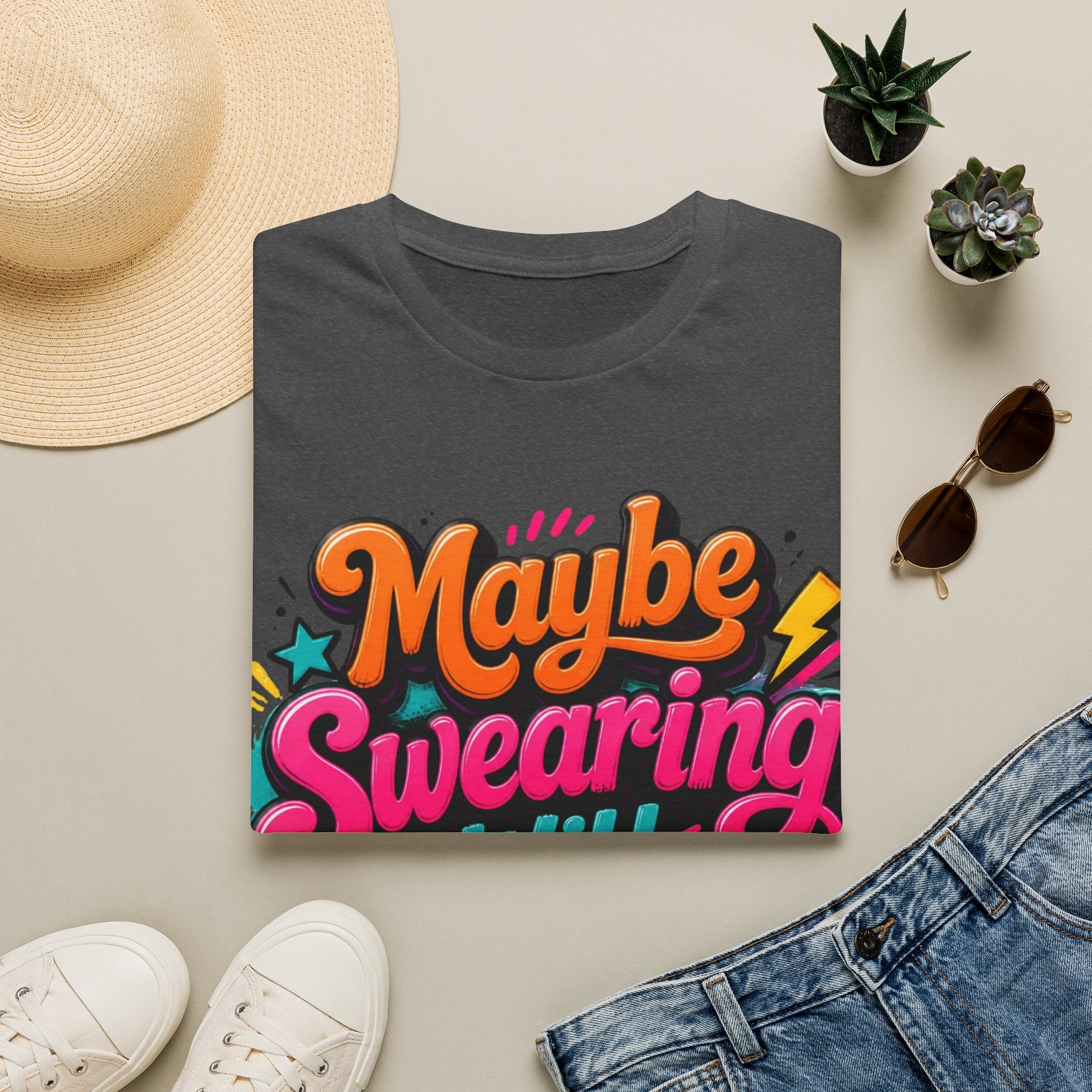 Maybe Swearing Will Help T-Shirt — Funny Retro Graphic Tee