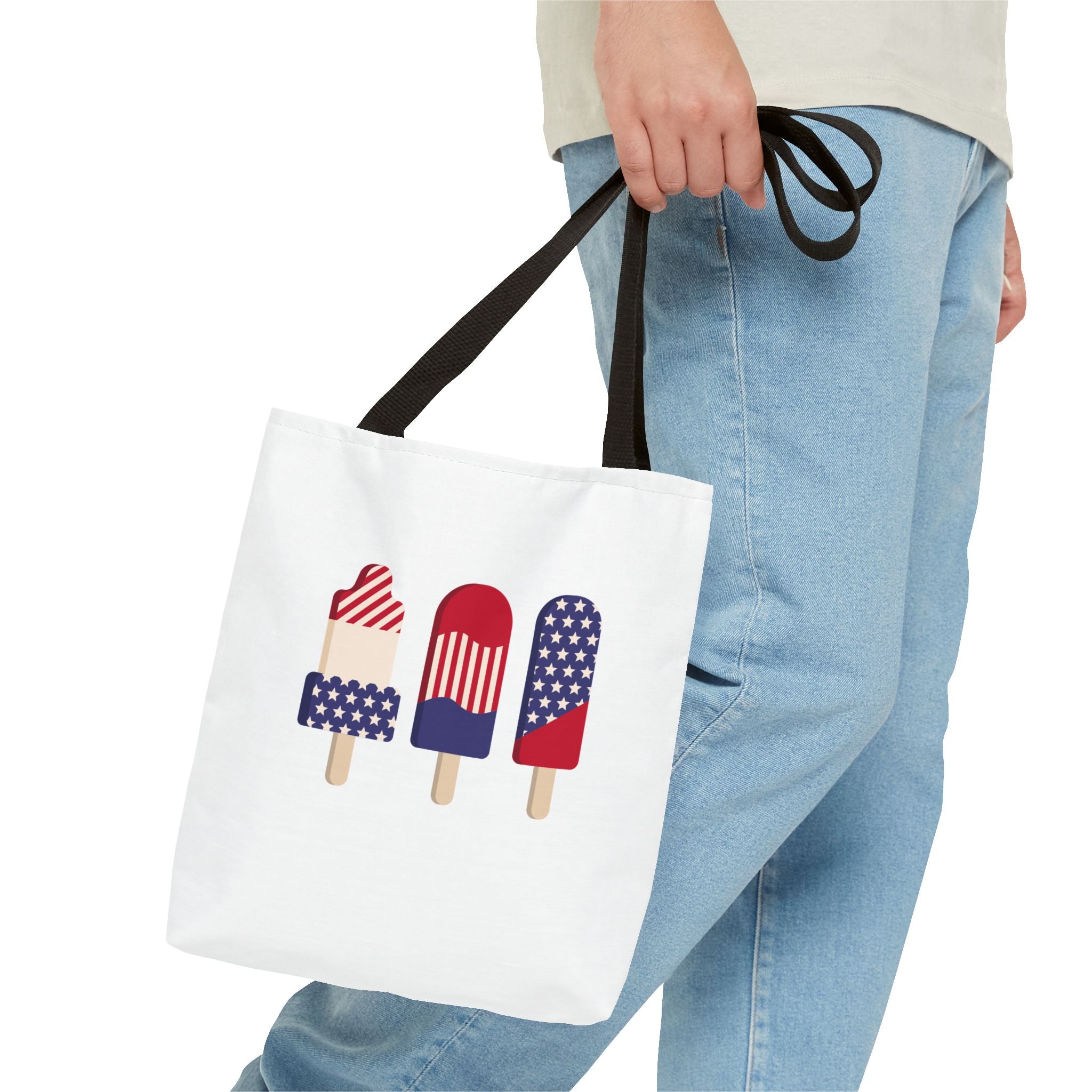 Patriotic Popsicle Tote Bag — 4th of July American Flag Summer Beach Tote