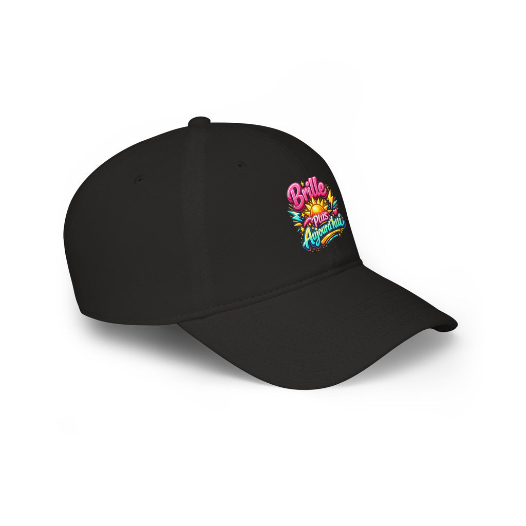 Low Profile Baseball Cap — "Brille Plus Ajourd'hui" Colorful Retro Logo Hat