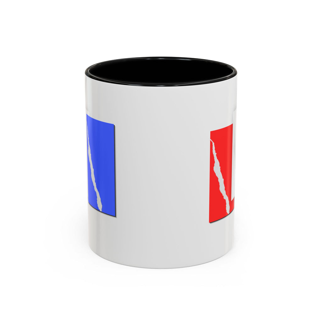 Accent Coffee Mug — Red, White & Blue Abstract Stripe Design (11/15oz)