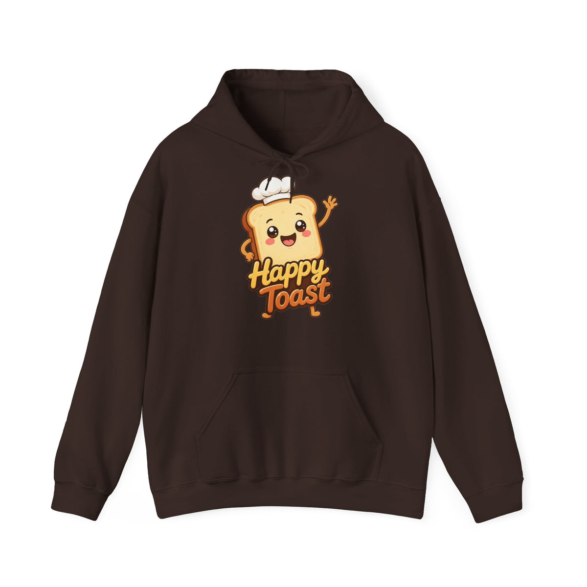 Happy Toast Cartoon Graphic Hoodie – Unisex Pullover