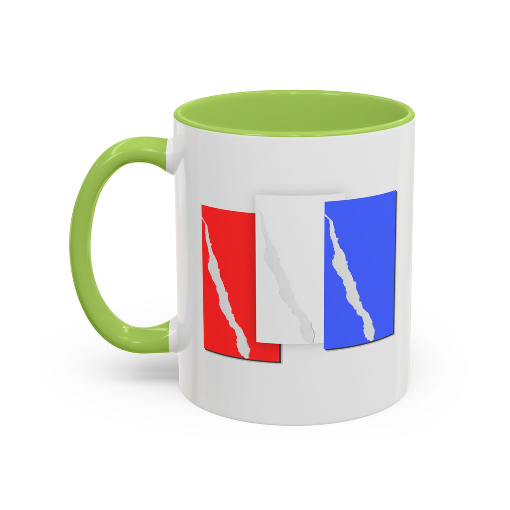 Accent Coffee Mug — Red, White & Blue Abstract Stripe Design (11/15oz)