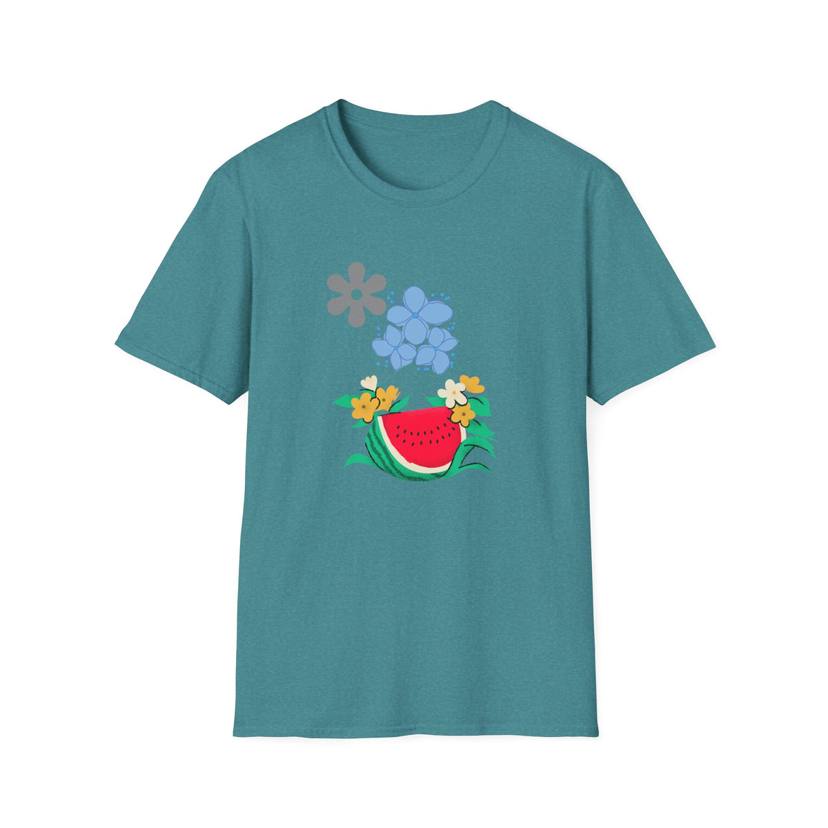 Watermelon Blossom Tee — Floral Fruit Graphic T-Shirt