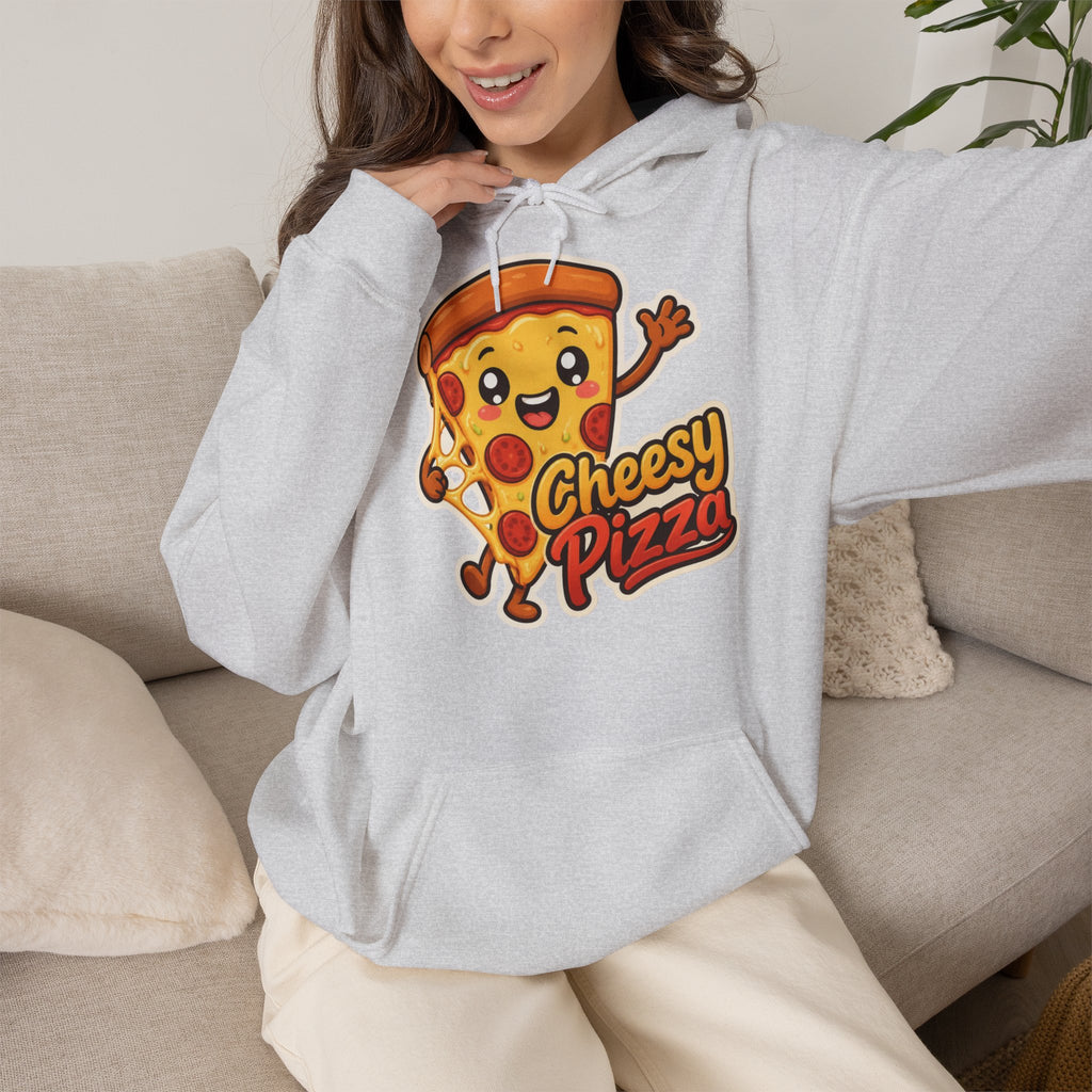 Cheesy Pizza Graphic Pullover Hoodie – Unisex
