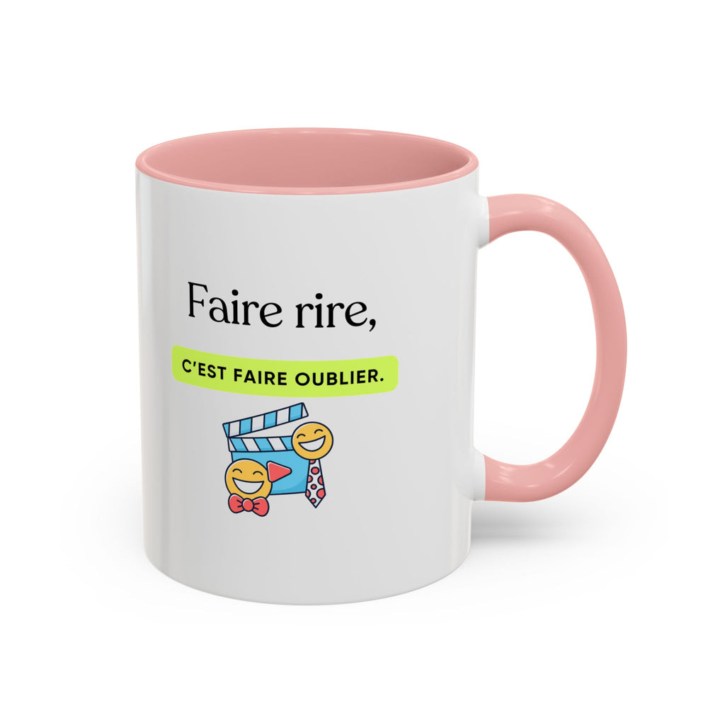 French Quote Accent Coffee Mug — "Faire rire, c'est faire oublier." (11/15oz)