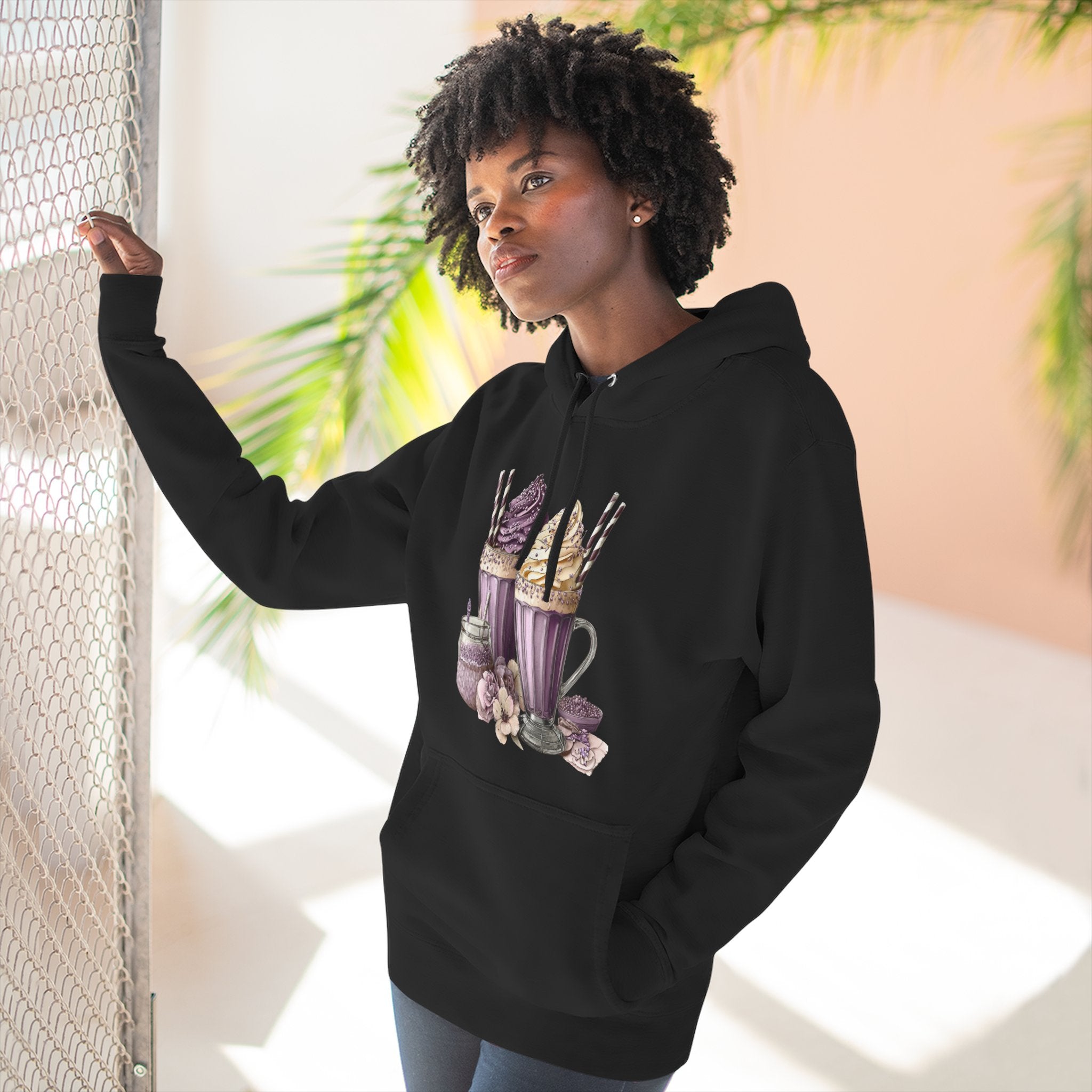 Hot Cocoa & Marshmallow Hoodie — Cozy Dessert Drink Graphic Hoodie