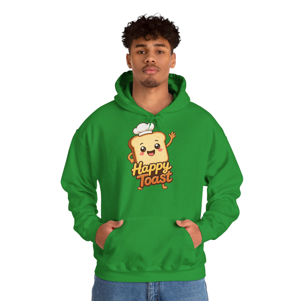 Happy Toast Cartoon Graphic Hoodie – Unisex Pullover