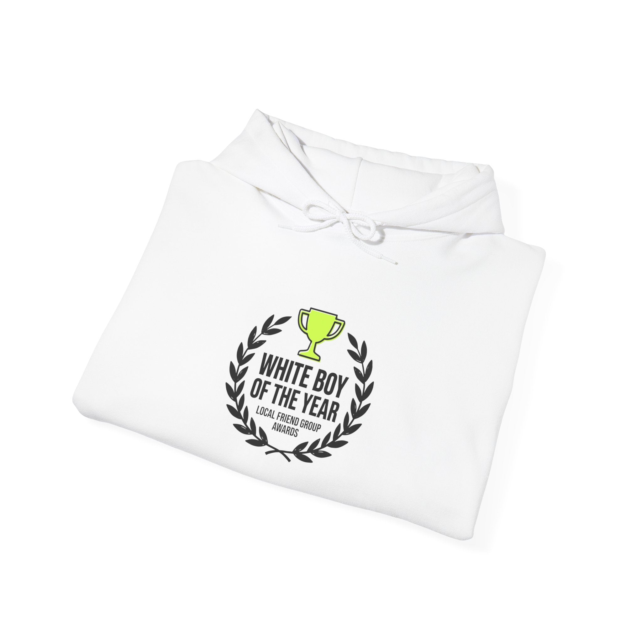 White Boy of the Year Hoodie | minimal meme, bold text