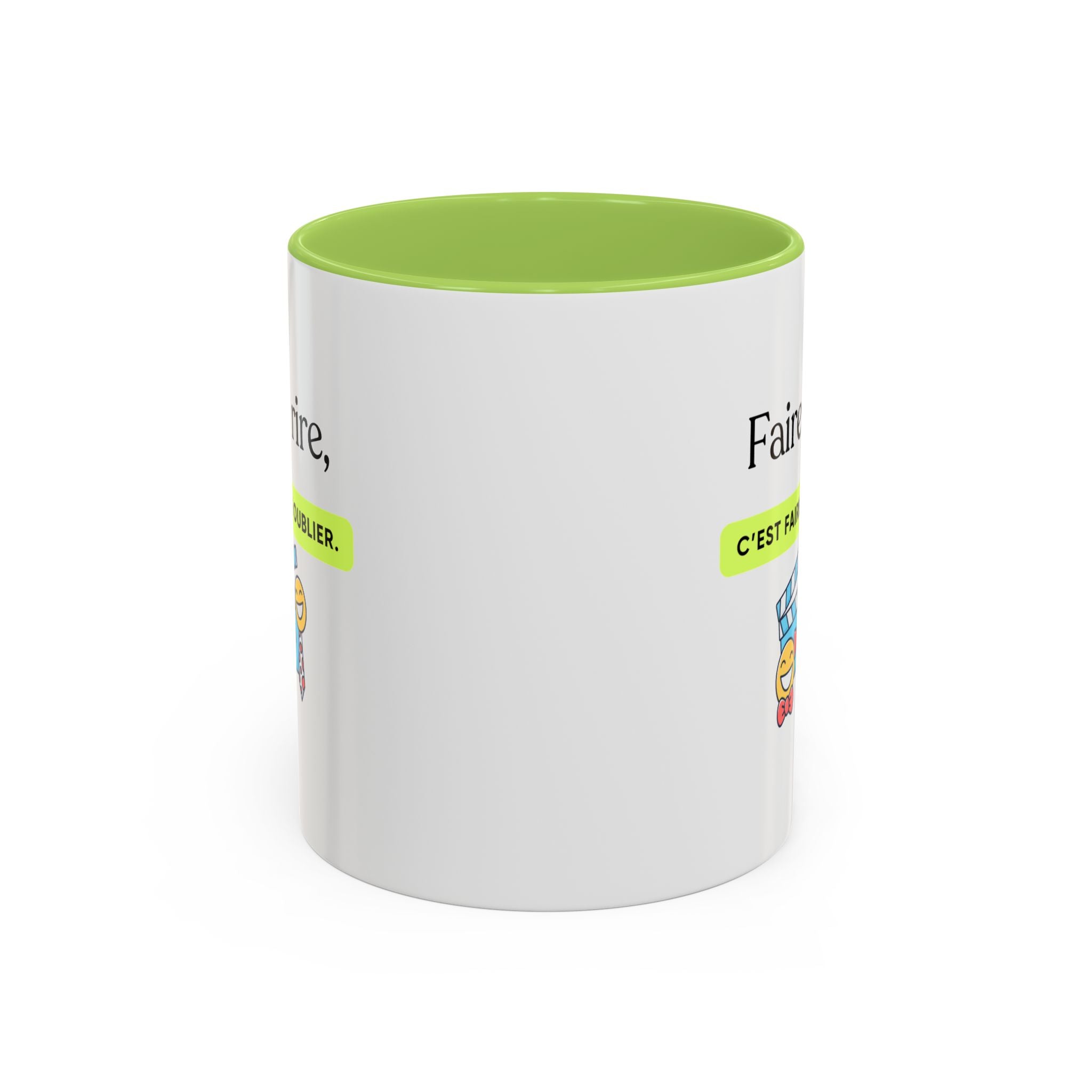 French Quote Accent Coffee Mug — "Faire rire, c'est faire oublier." (11/15oz)