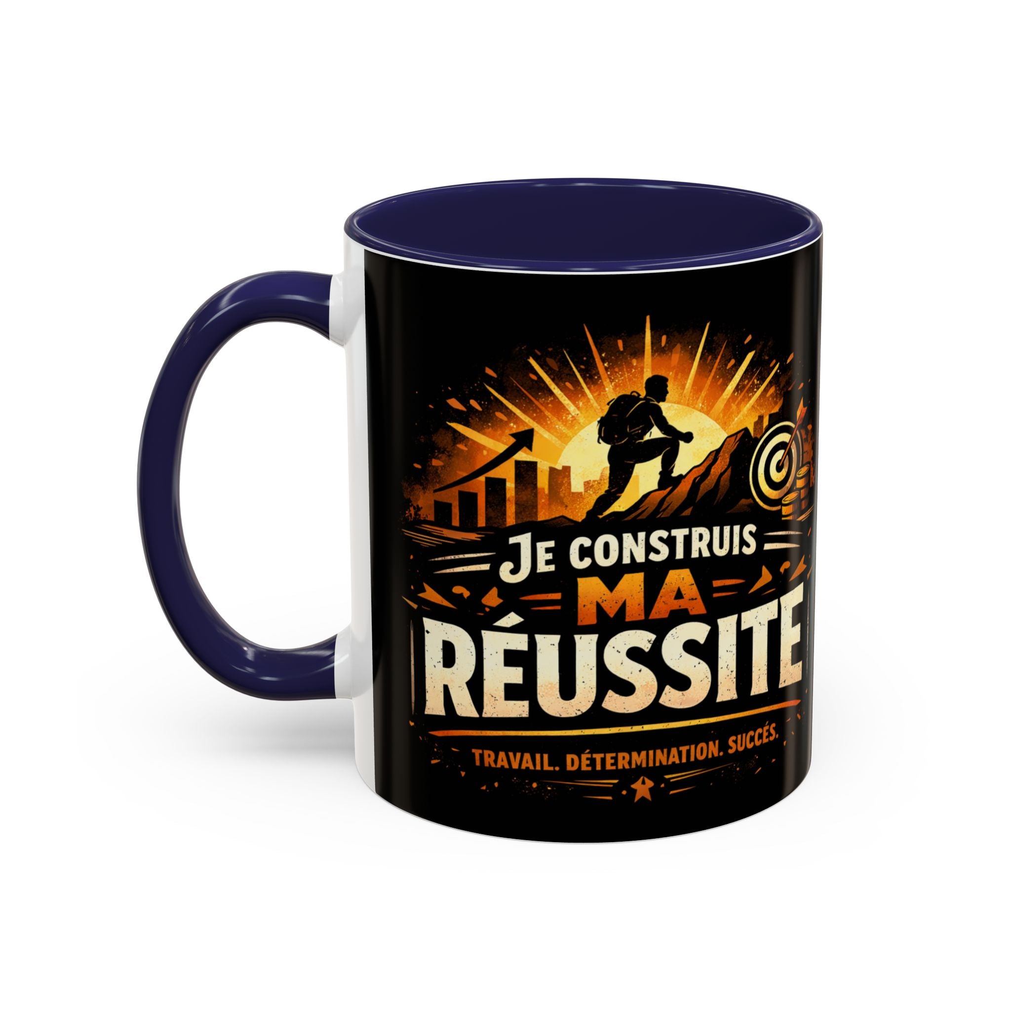 Motivational Coffee Mug — "Je Construis Ma Réussite" French Success Quote