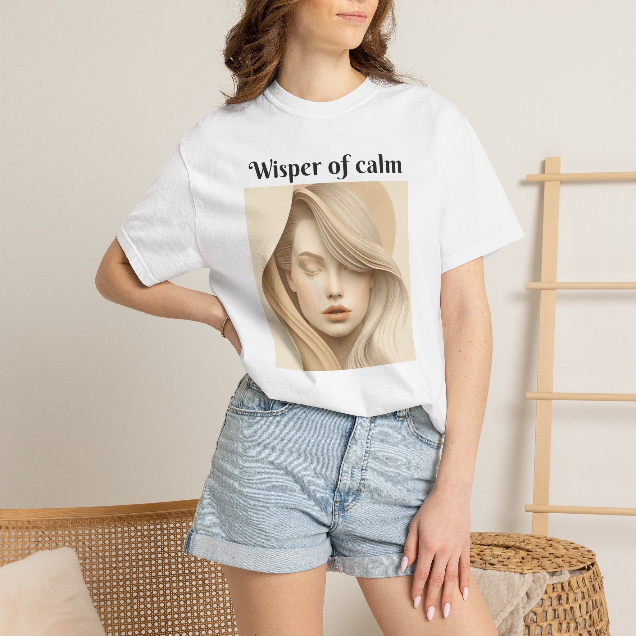Whisper of Calm T-Shirt — Serene Portrait Graphic Tee