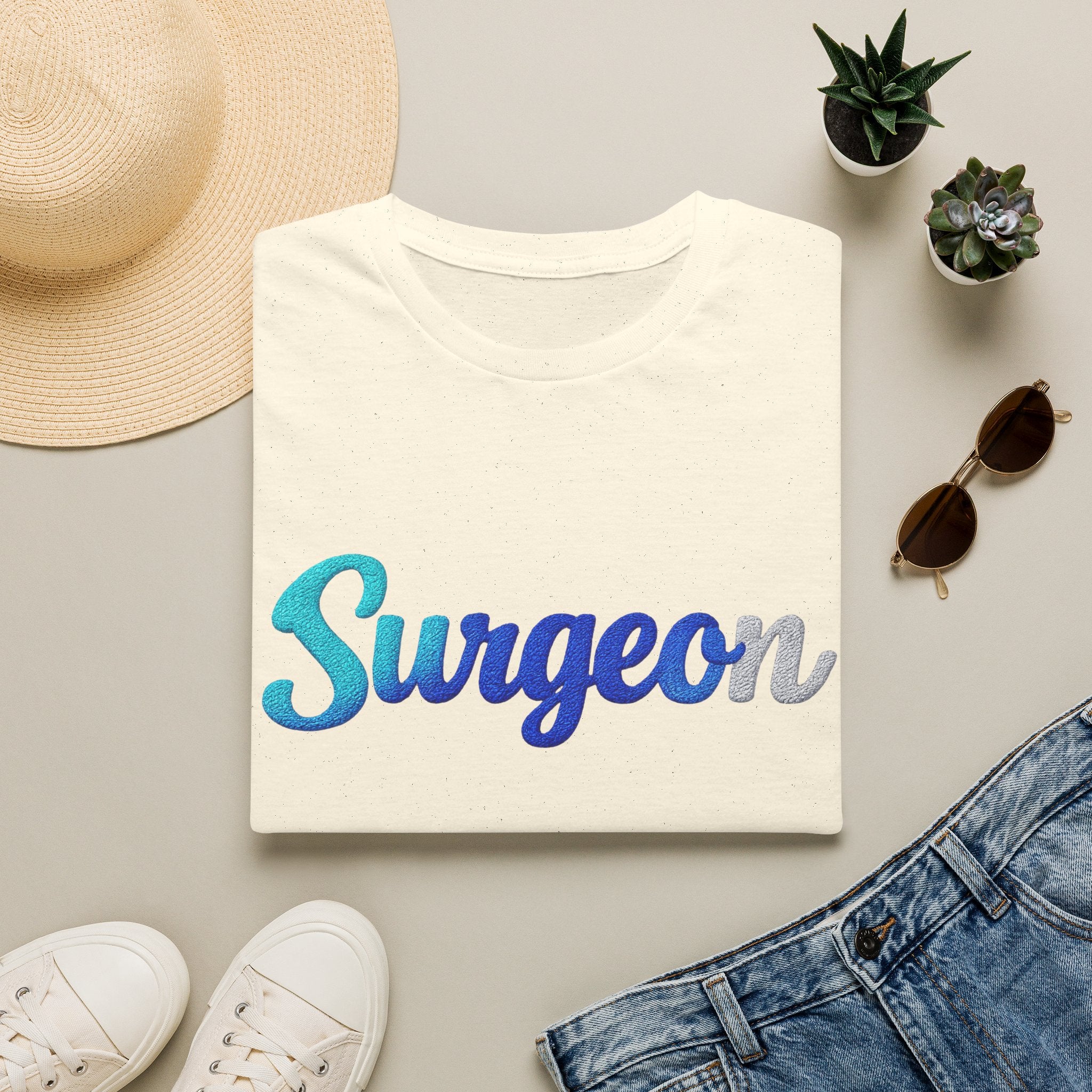 Surgeon Script T-Shirt — Blue Gradient Medical Pride Tee