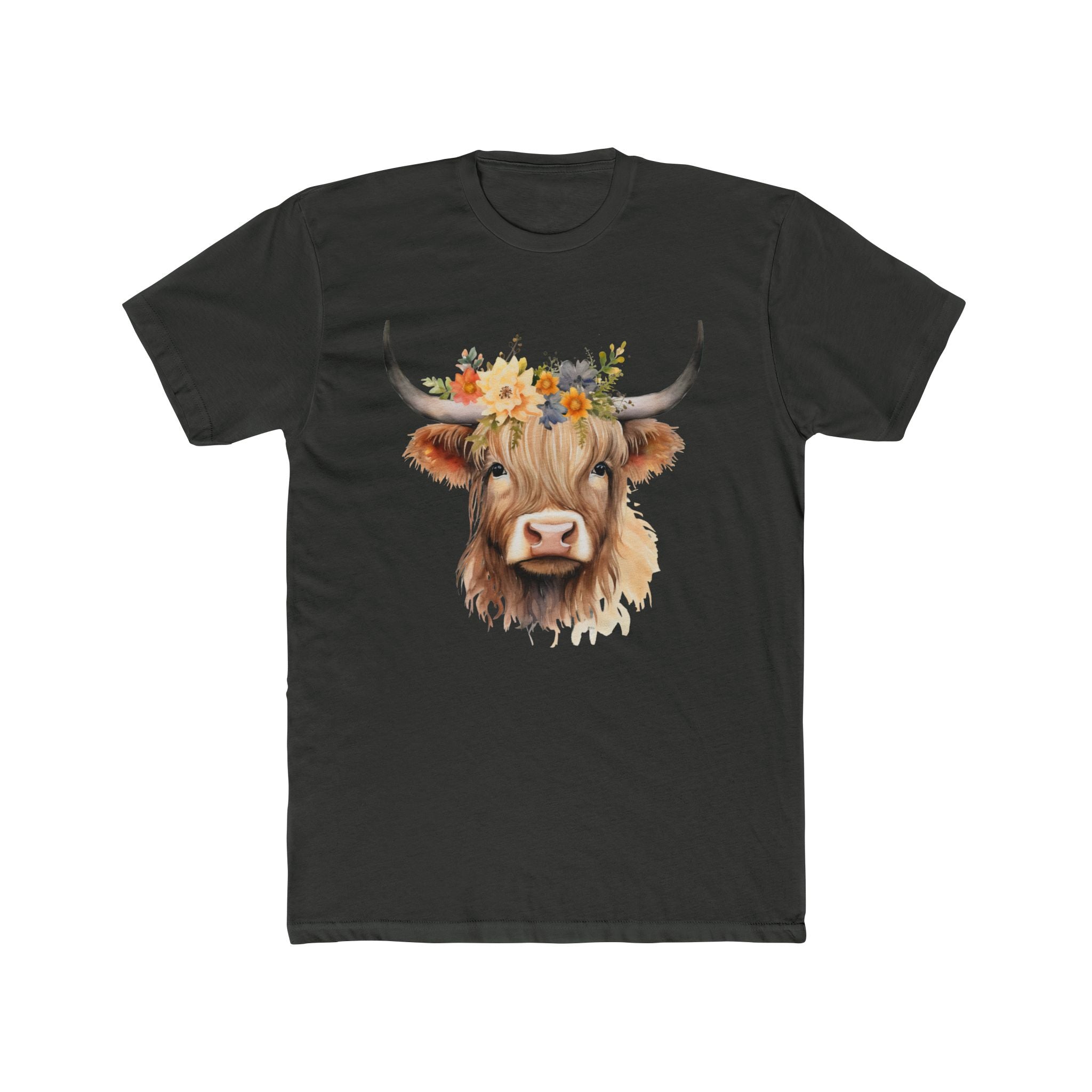 Fearlesss Highland Cow - Watercolor Floral Art