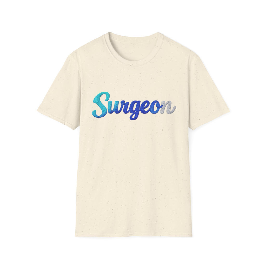Surgeon Script T-Shirt — Blue Gradient Medical Pride Tee