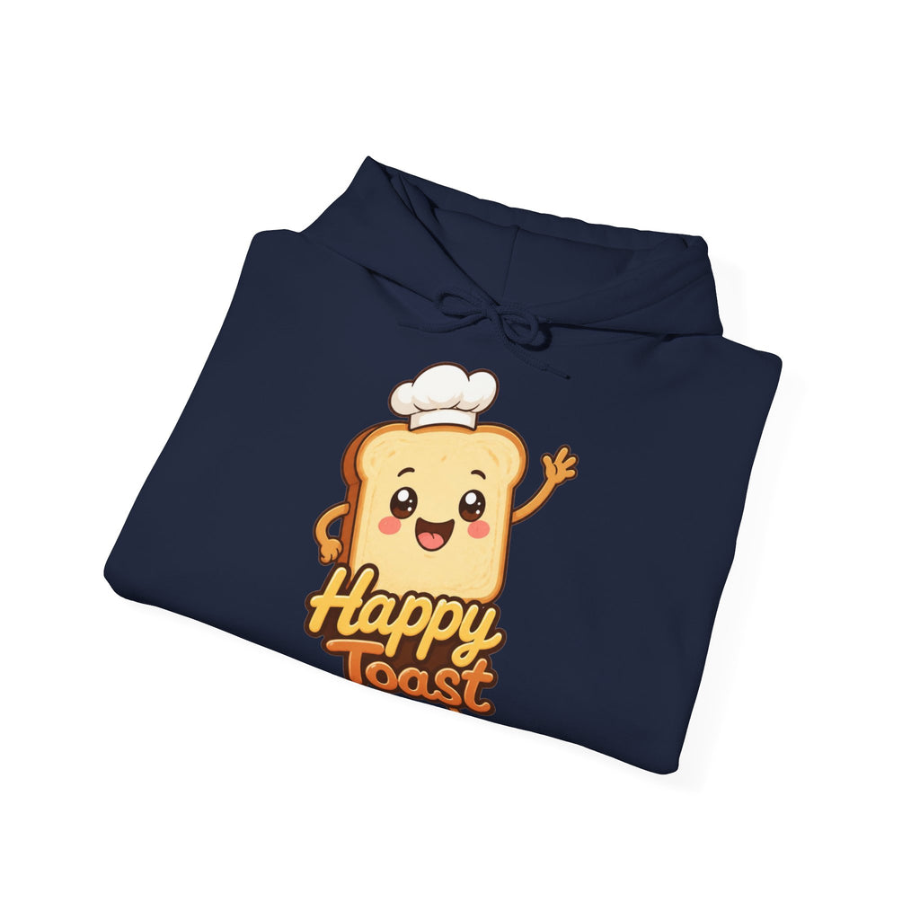 Happy Toast Cartoon Graphic Hoodie – Unisex Pullover