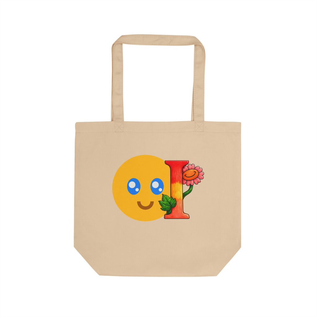 Cute Smile Flower Tote Bag — Eco-Friendly Canvas Grocery & Gift Tote