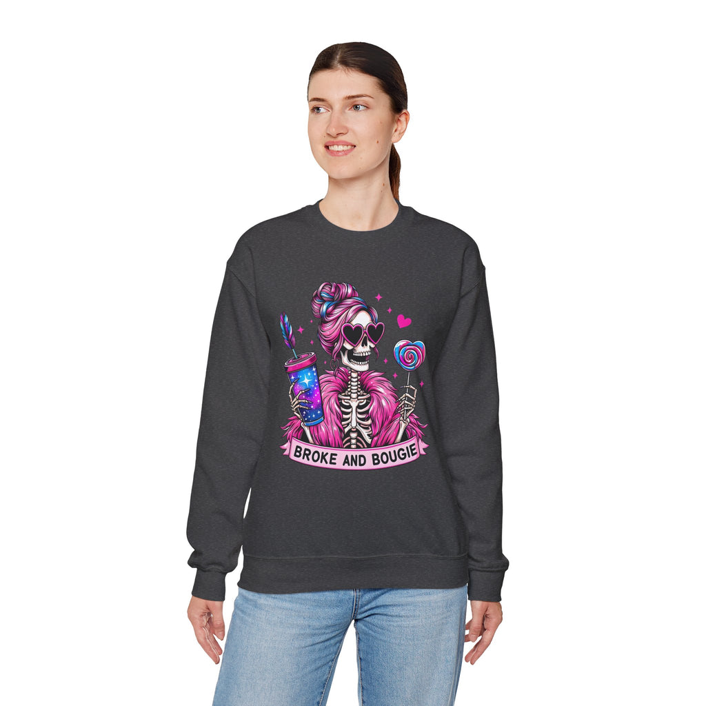 Broke and Bougie Skeleton Crewneck Sweatshirt