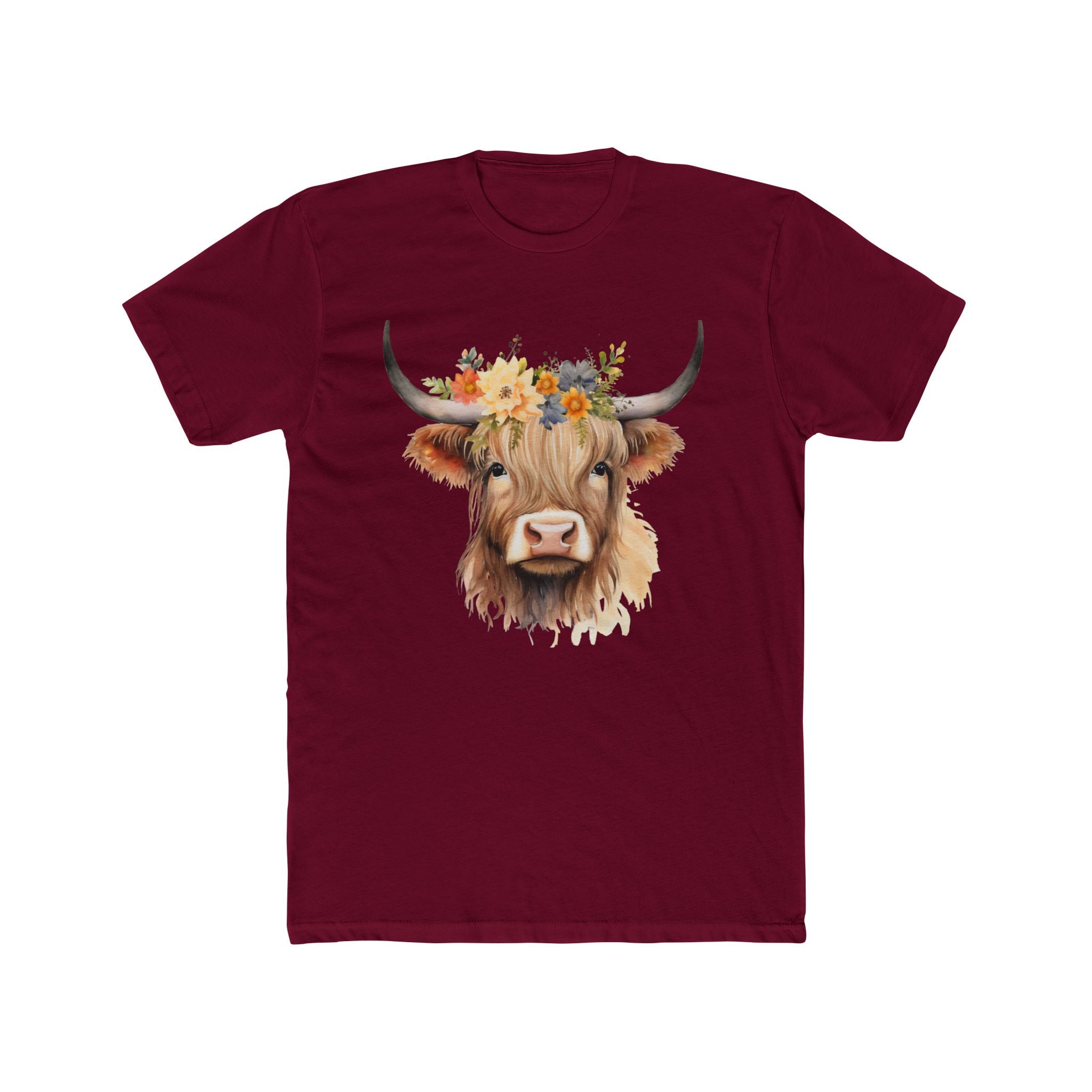 Fearlesss Highland Cow - Watercolor Floral Art