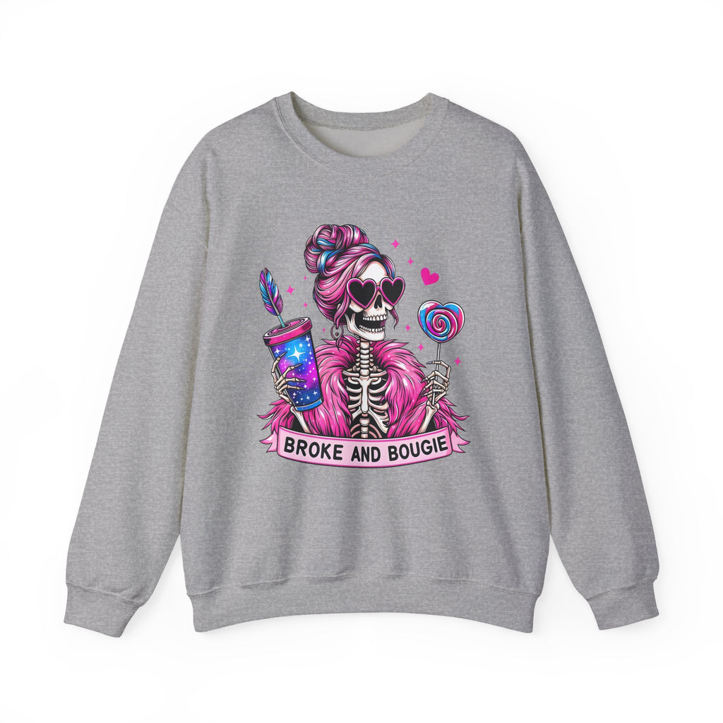Broke and Bougie Skeleton Crewneck Sweatshirt