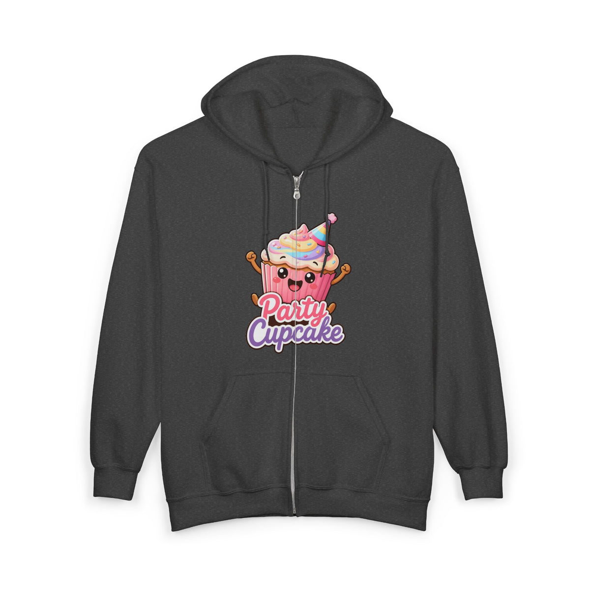 Party Cupcake Graphic Zip-Up Hoodie – Unisex