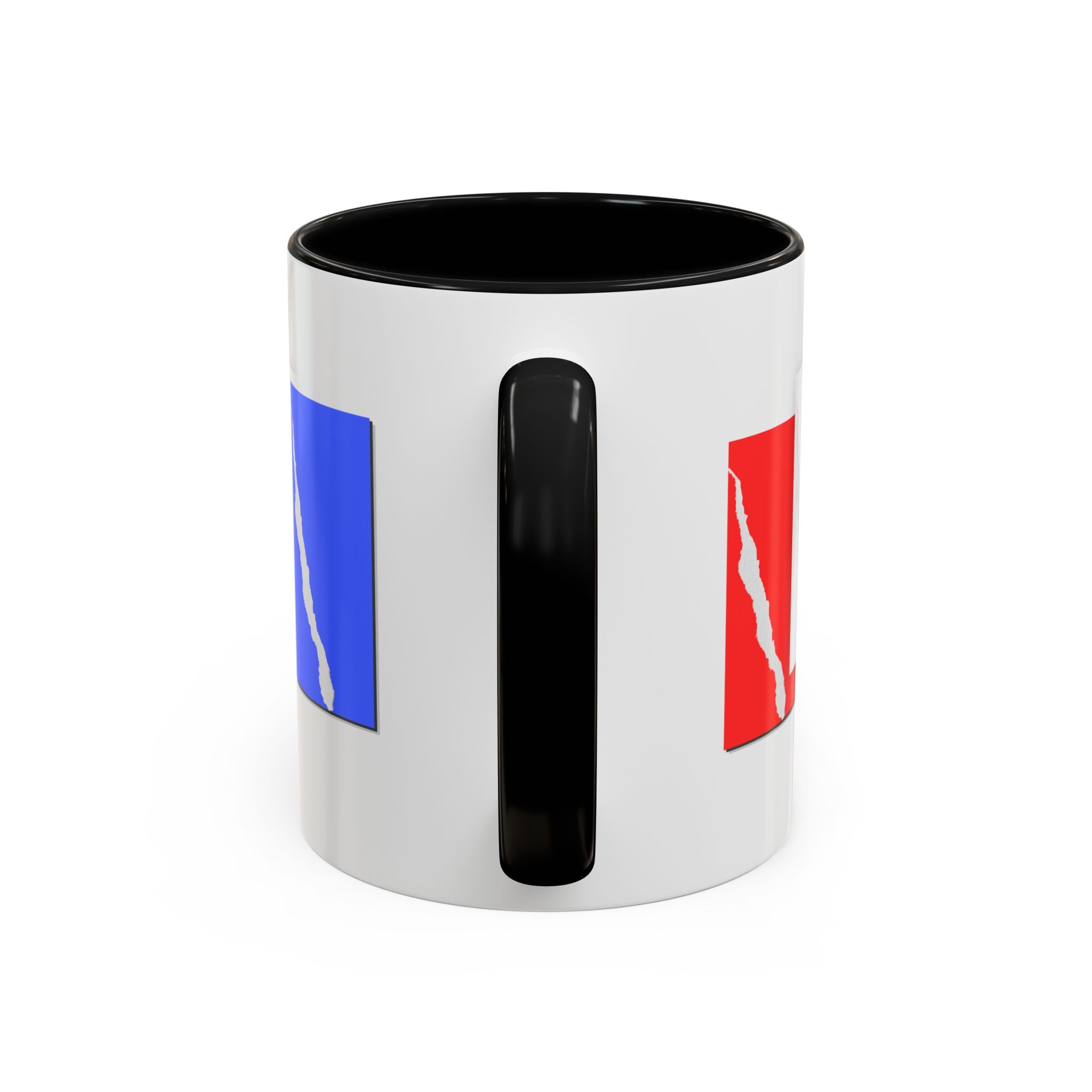 Accent Coffee Mug — Red, White & Blue Abstract Stripe Design (11/15oz)