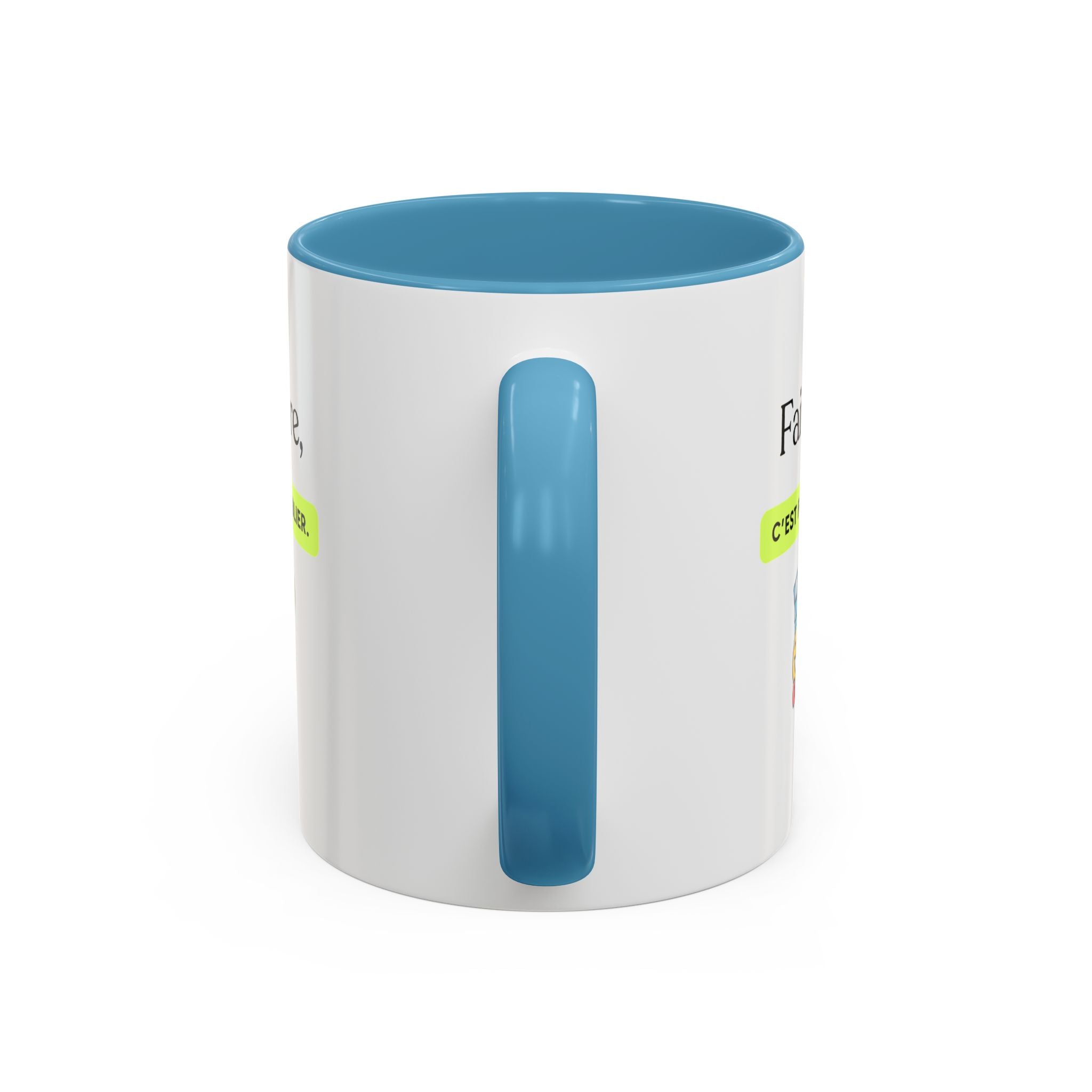 French Quote Accent Coffee Mug — "Faire rire, c'est faire oublier." (11/15oz)