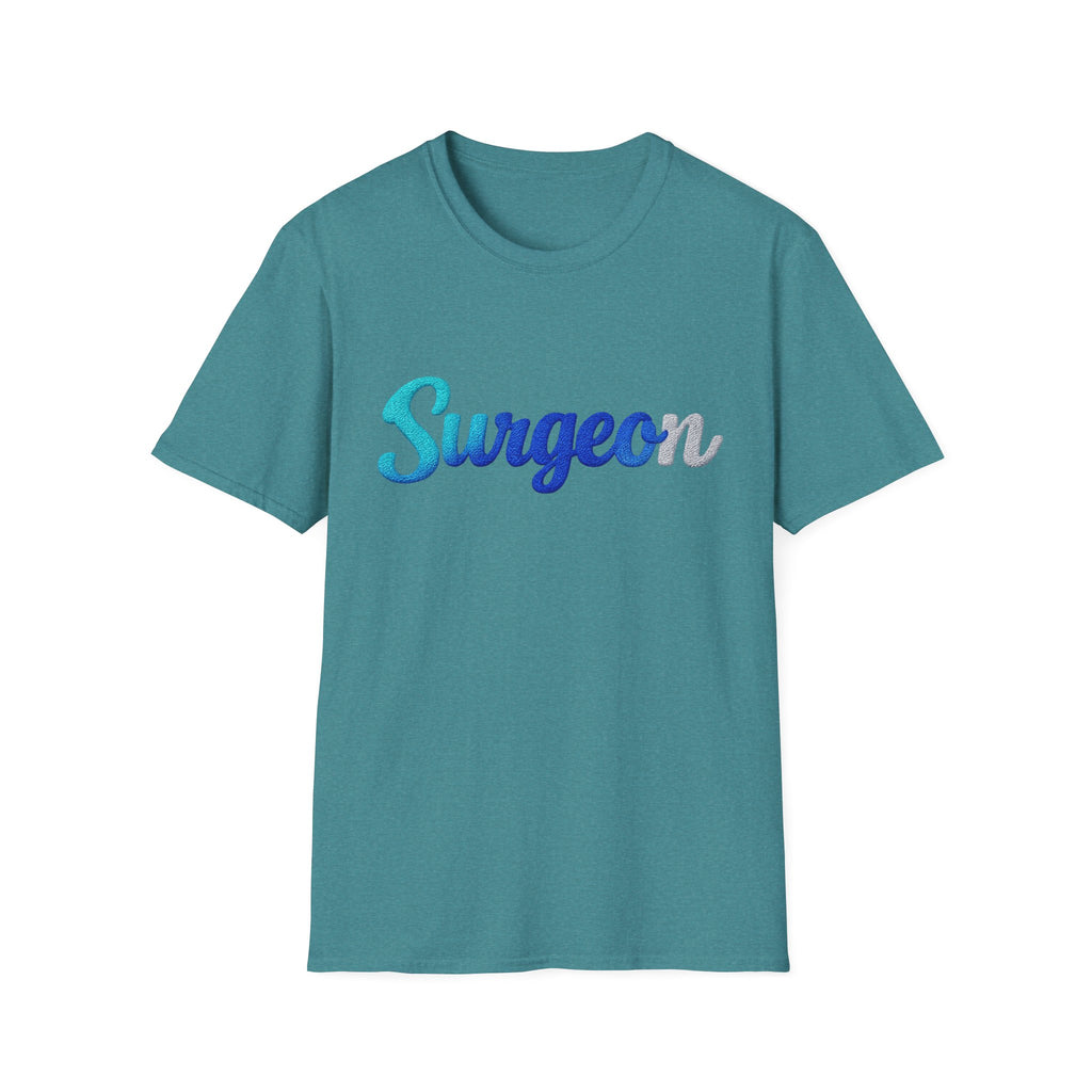 Surgeon Script T-Shirt — Blue Gradient Medical Pride Tee
