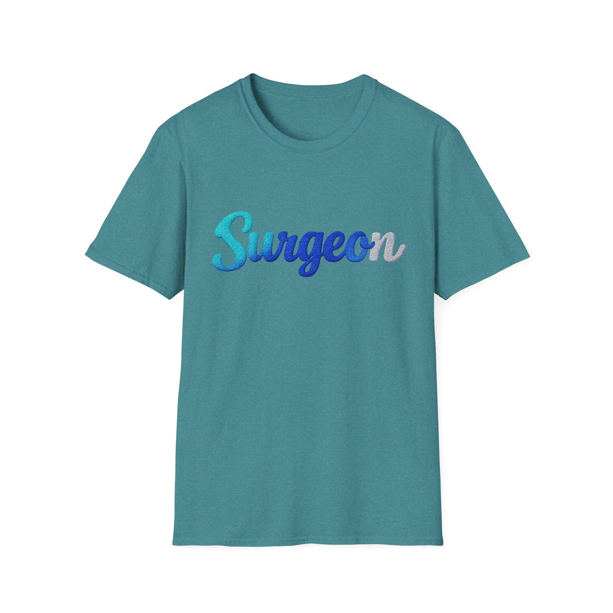Surgeon Script T-Shirt — Blue Gradient Medical Pride Tee