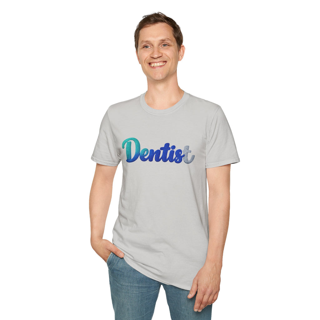 T-shirt dentiste — T-shirt script dentaire en dégradé pour hygiénistes et dentistes