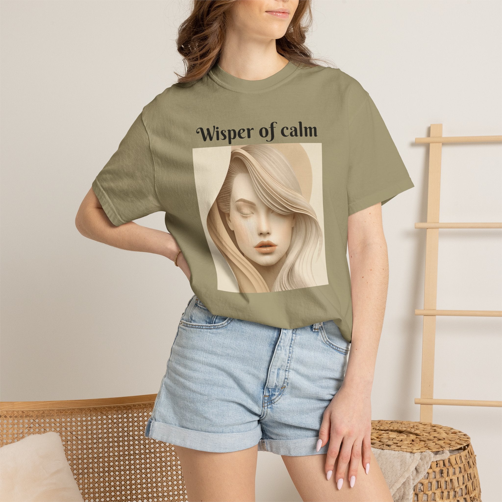 Whisper of Calm T-Shirt — Serene Portrait Graphic Tee