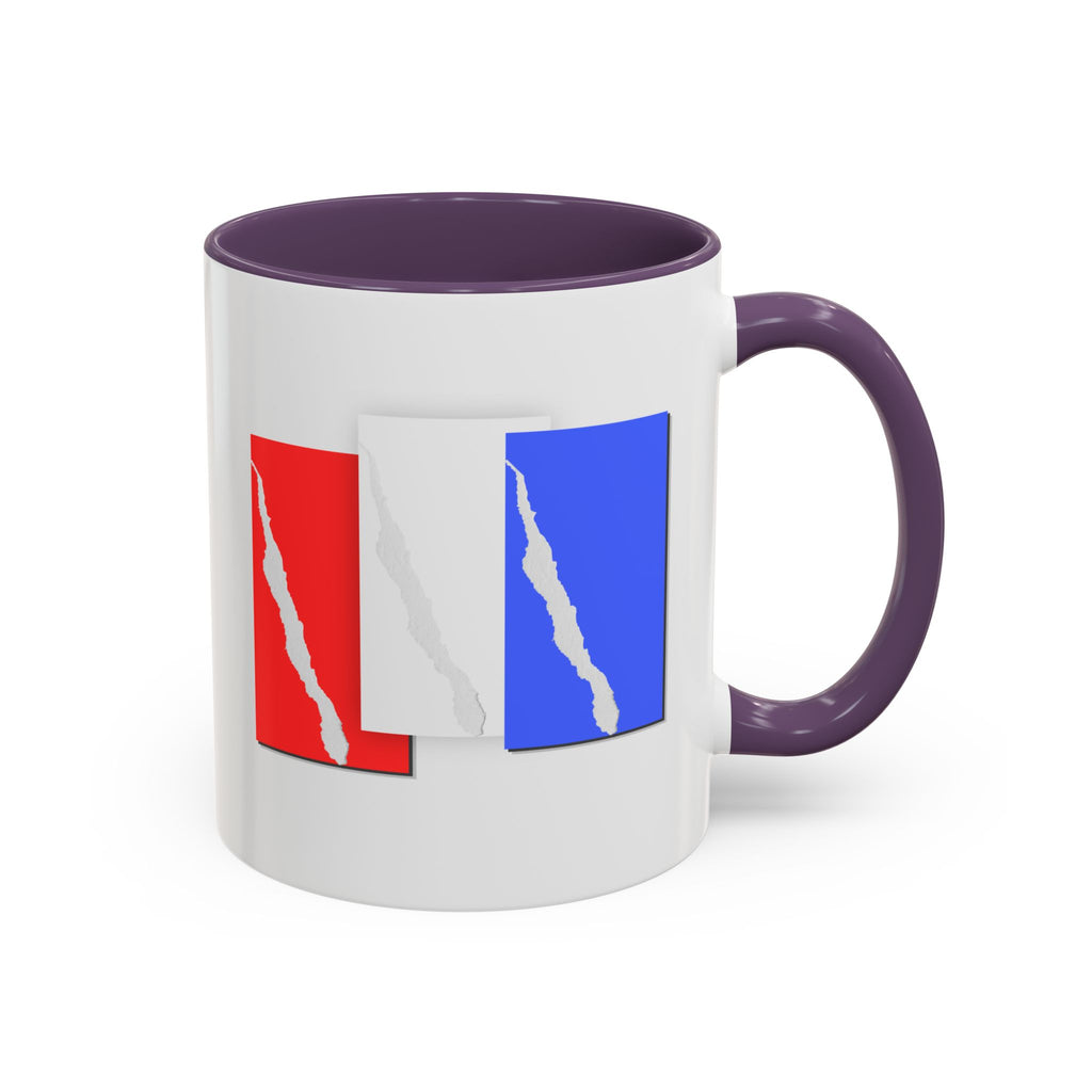Accent Coffee Mug — Red, White & Blue Abstract Stripe Design (11/15oz)