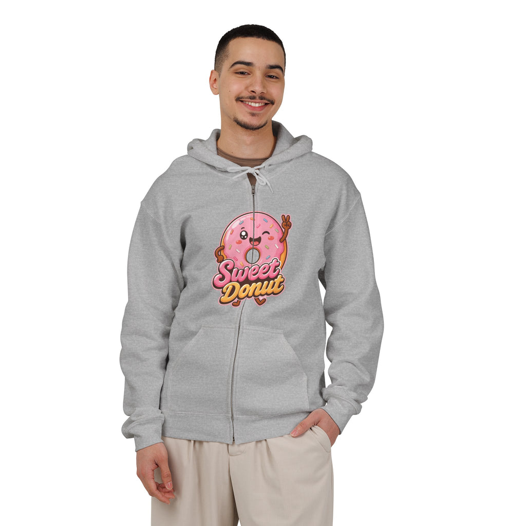 Sweet Donut Graphic Zip-Up Hoodie – Unisex