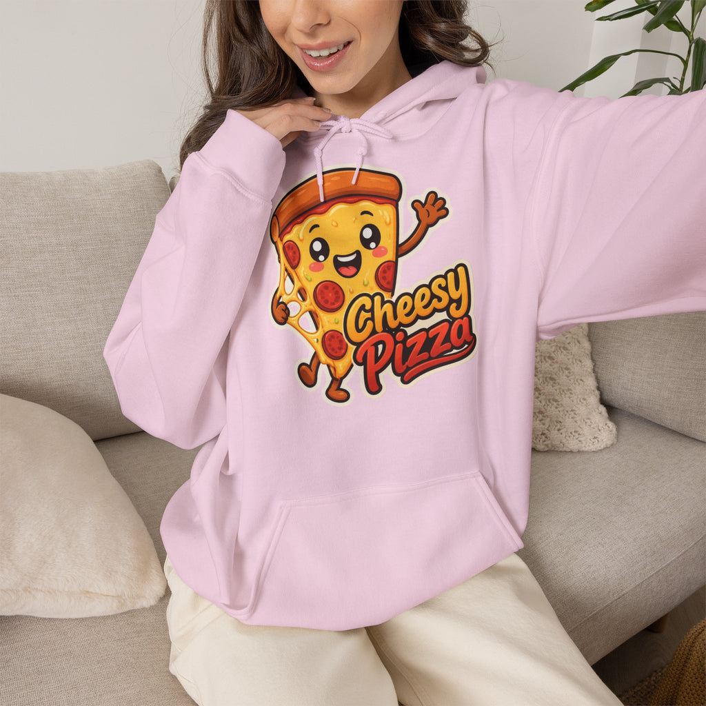 Cheesy Pizza Graphic Pullover Hoodie – Unisex