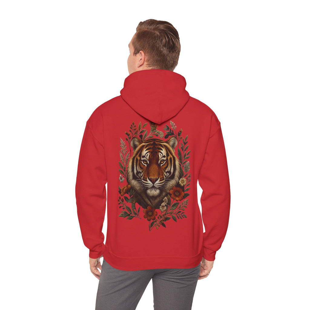 Sweat à capuche tigre floral vintage