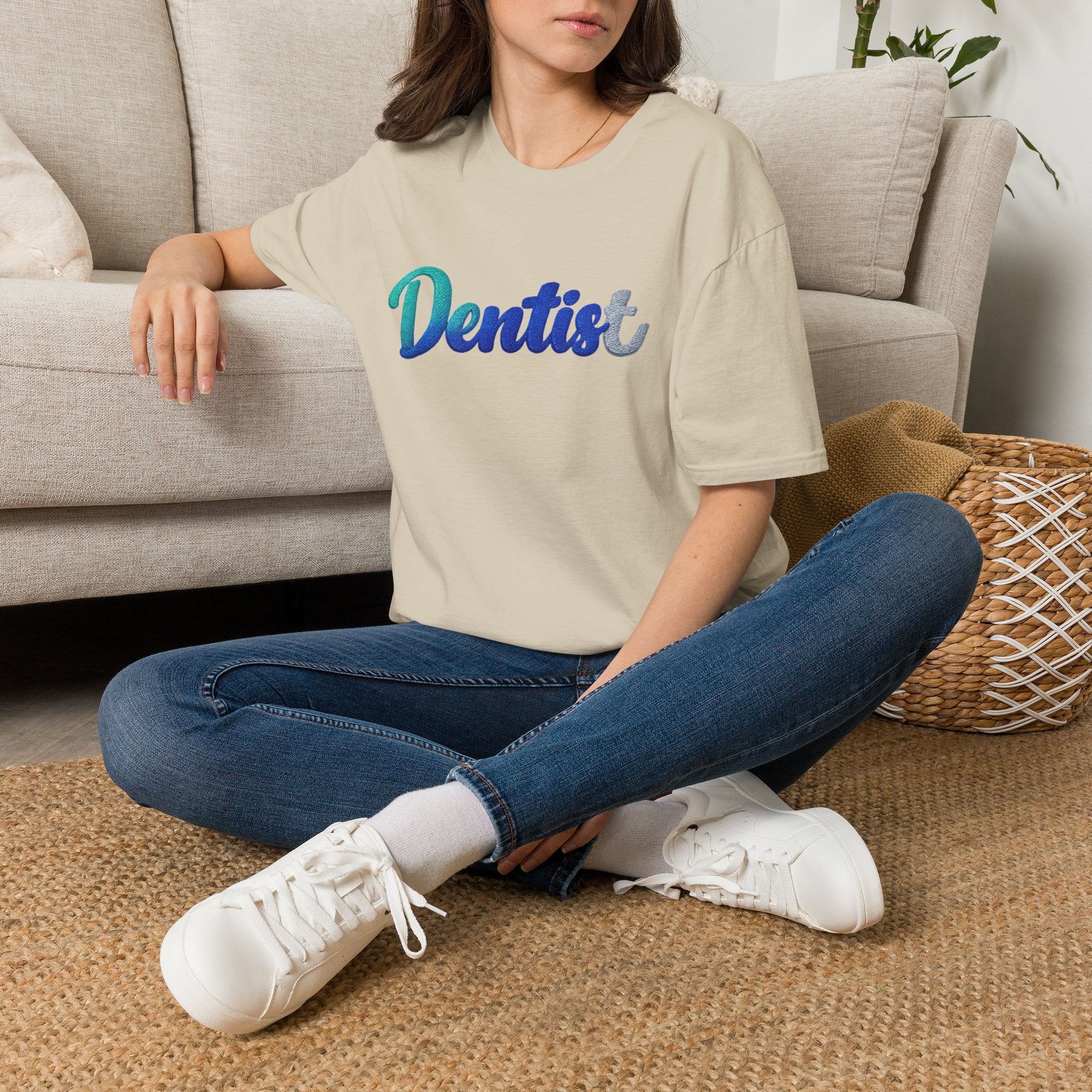 T-shirt dentiste — T-shirt script dentaire en dégradé pour hygiénistes et dentistes