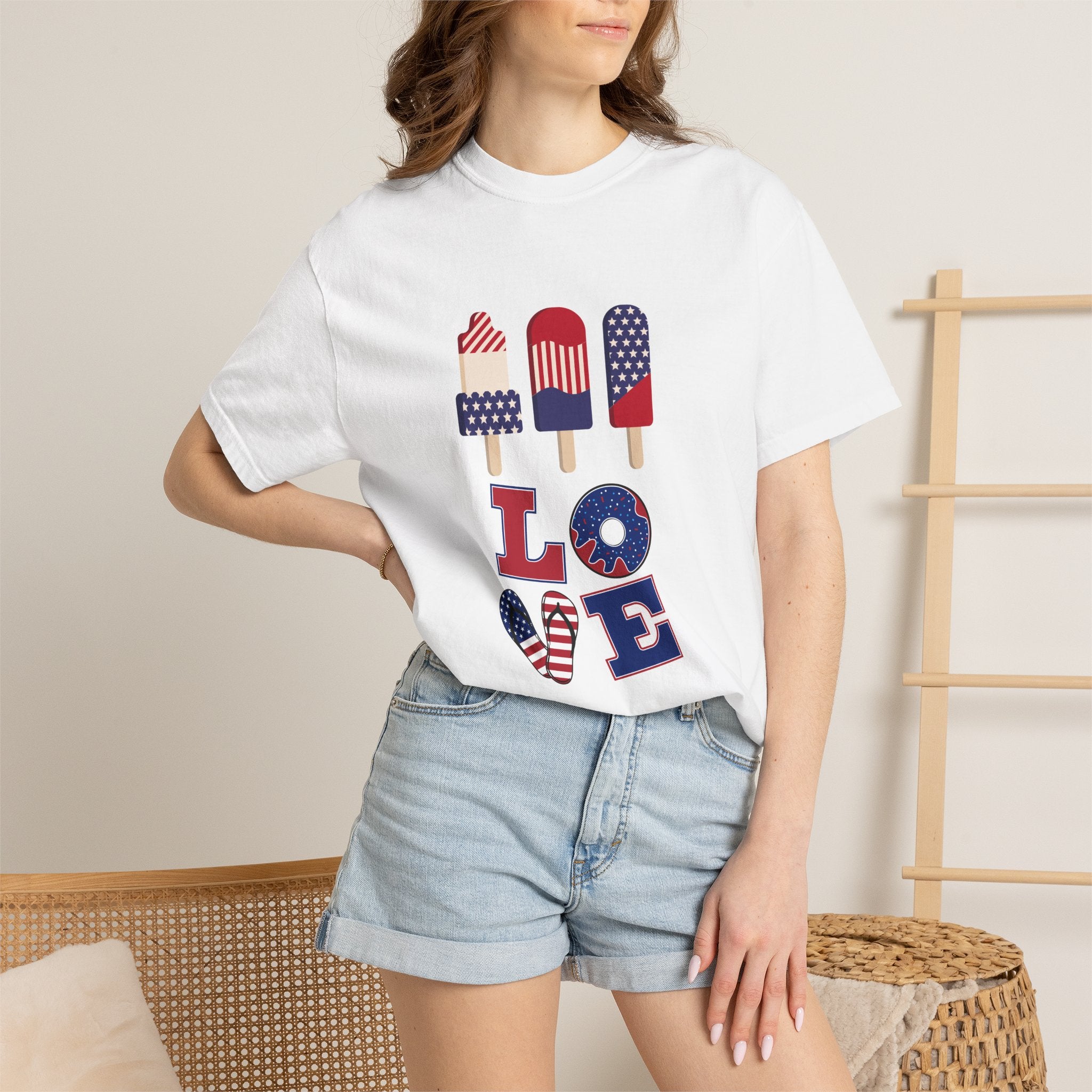 Patriotic "LOVE" Popsicle T‑Shirt — 4th of July Americana Tee