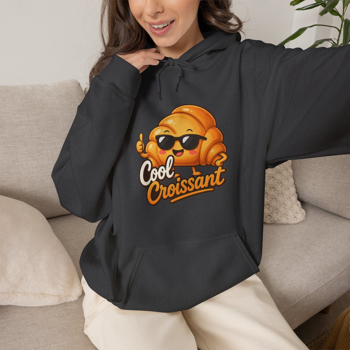 Cool Croissant Graphic Pullover Hoodie – Unisex