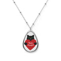 Oval Necklace — "You're Purrfect" Black Cat Heart Pendant Necklace