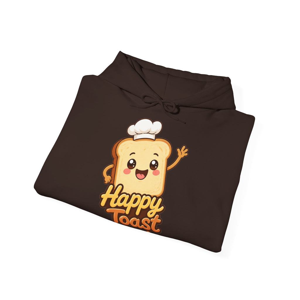 Happy Toast Cartoon Graphic Hoodie – Unisex Pullover