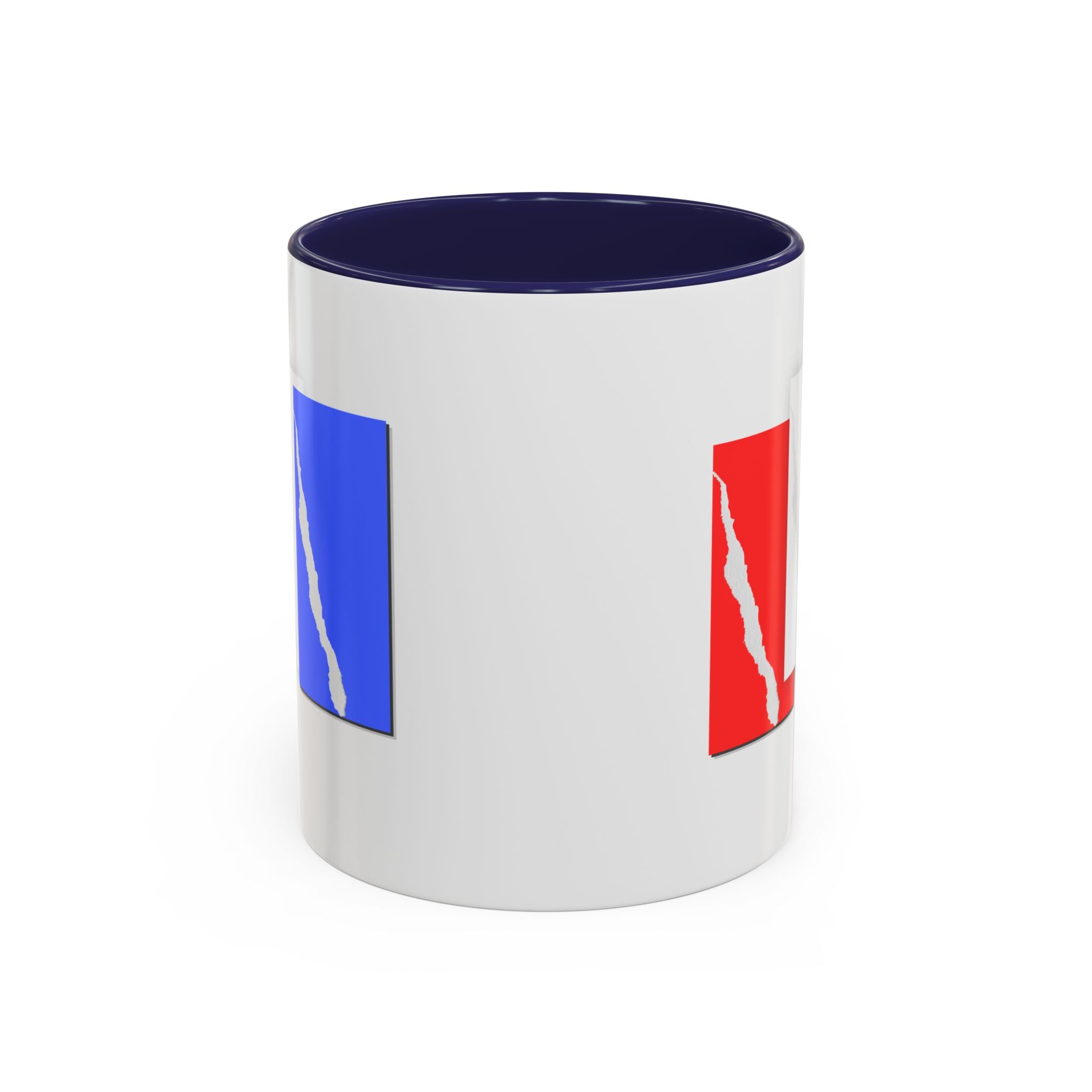 Accent Coffee Mug — Red, White & Blue Abstract Stripe Design (11/15oz)