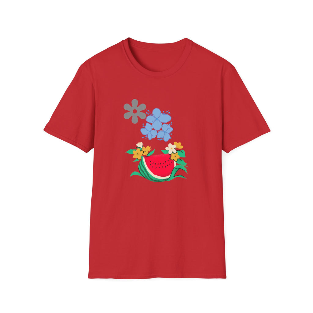 Watermelon Blossom Tee — Floral Fruit Graphic T-Shirt