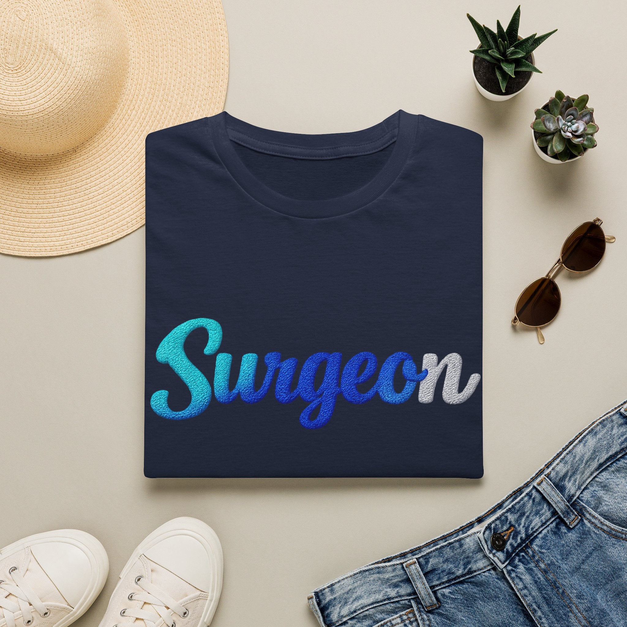 Surgeon Script T-Shirt — Blue Gradient Medical Pride Tee