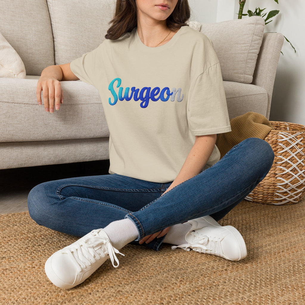 Surgeon Script T-Shirt — Blue Gradient Medical Pride Tee