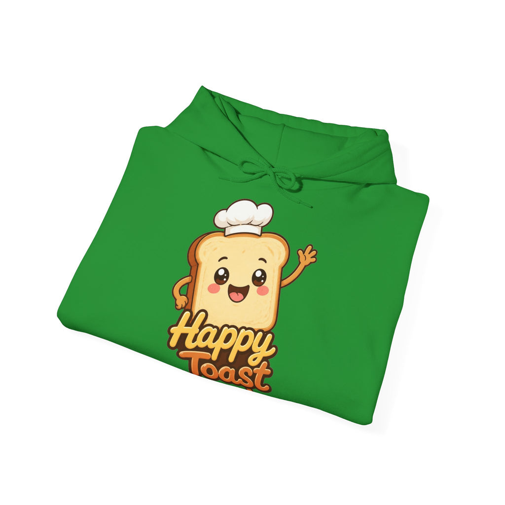 Happy Toast Cartoon Graphic Hoodie – Unisex Pullover
