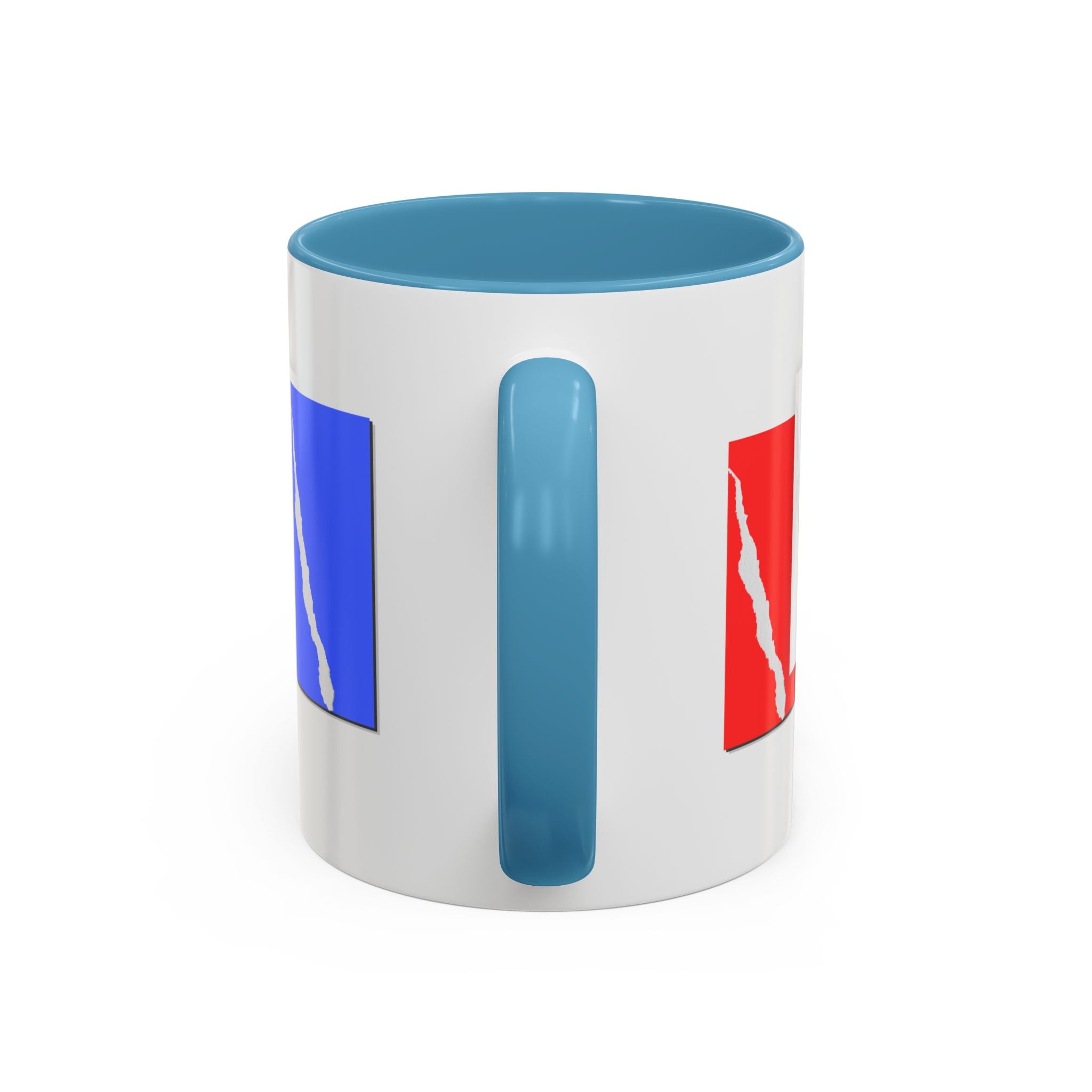 Accent Coffee Mug — Red, White & Blue Abstract Stripe Design (11/15oz)